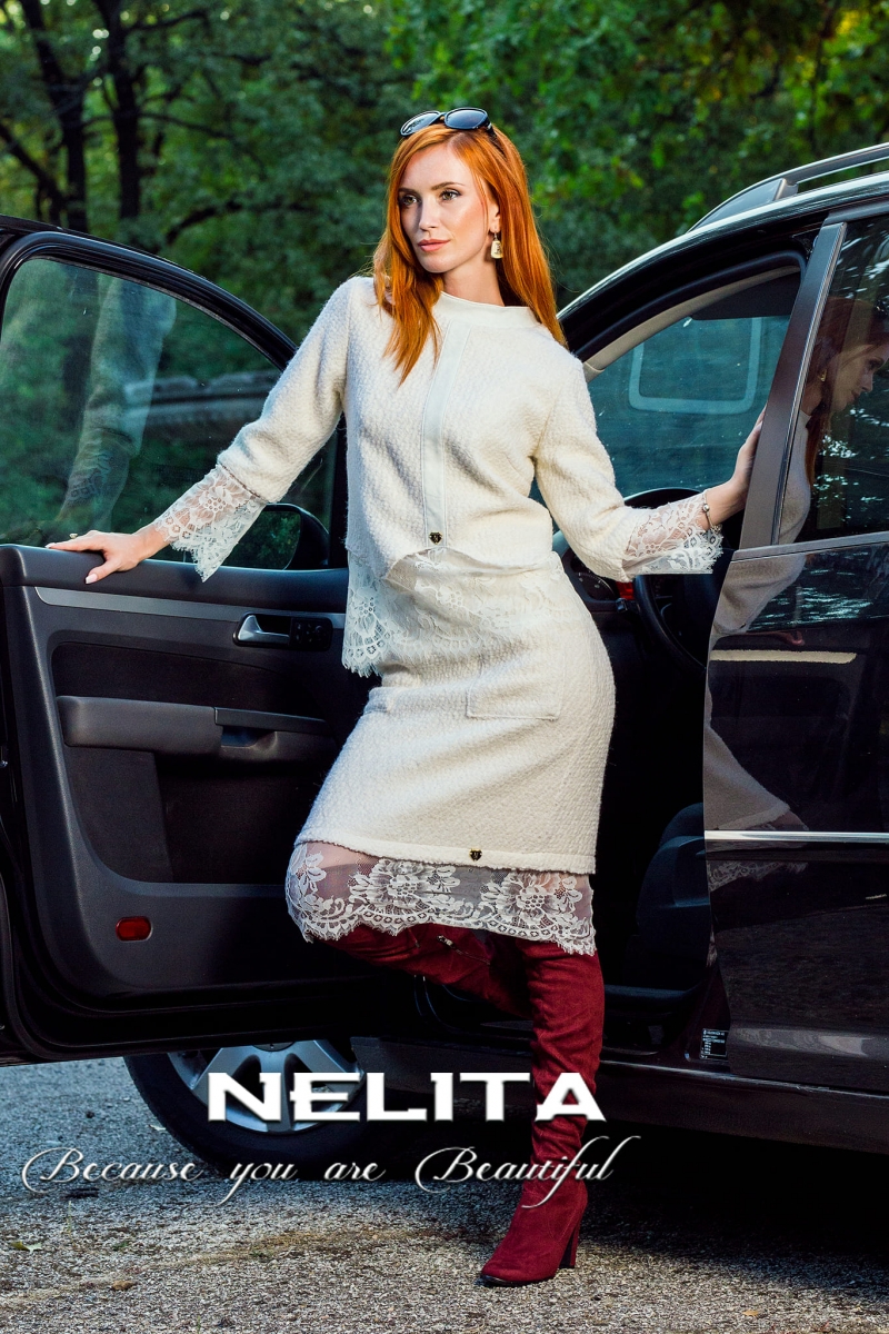 Елегантен комплект NELITA от Пола и Блуза с дантела 2188/977