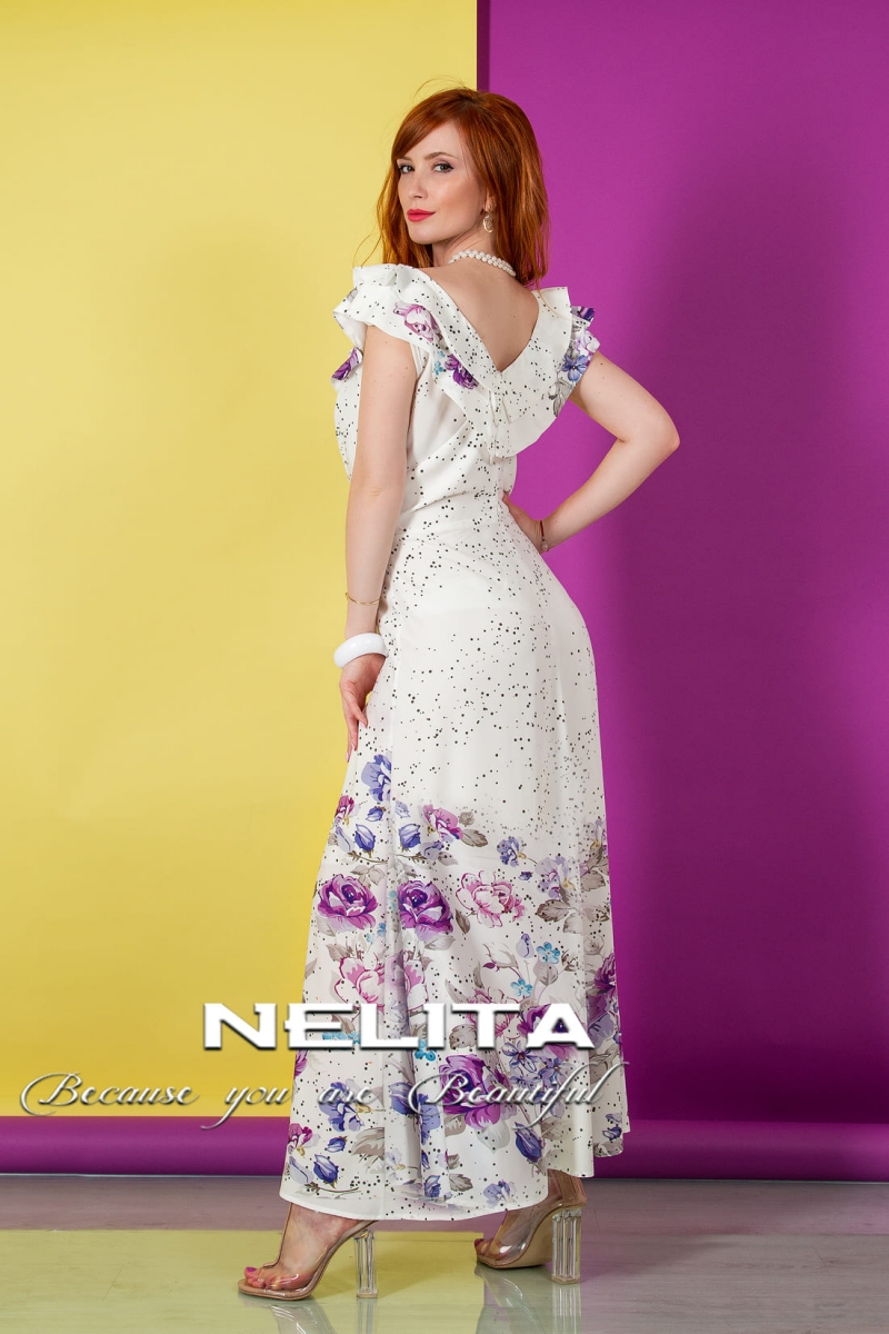 Елегантна рокля NELITA с дизайнерски принт