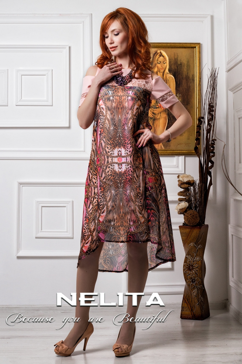 Елегантна рокля NELITA от шифон 2045/928A