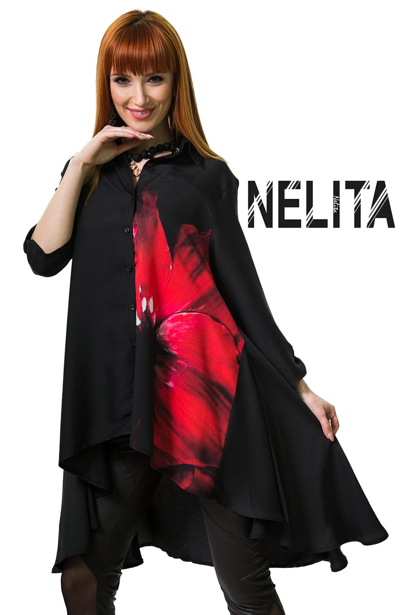 Елегантна риза с асиметричен дизайн