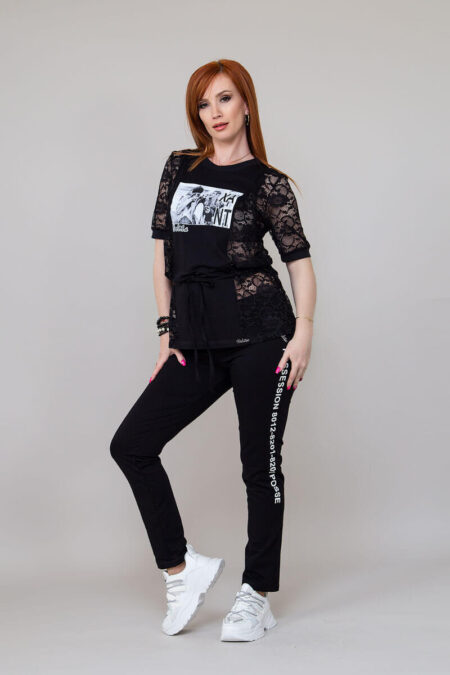 Спортен дамски комплект с дантела