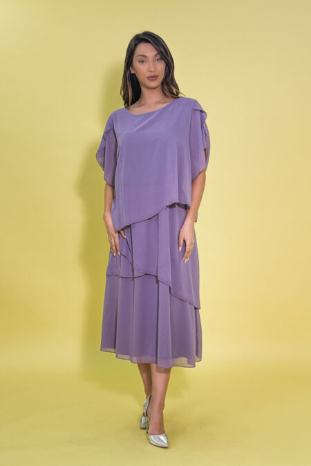 Дамска рокля от шифон в лилаво