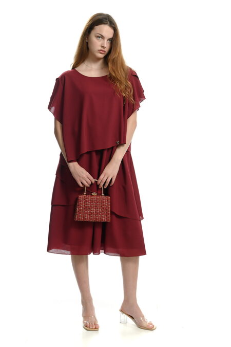 Дамска рокля със волани от жоржет