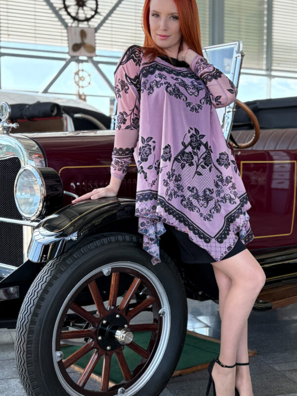 Асиметрична рокля от две части с шифон