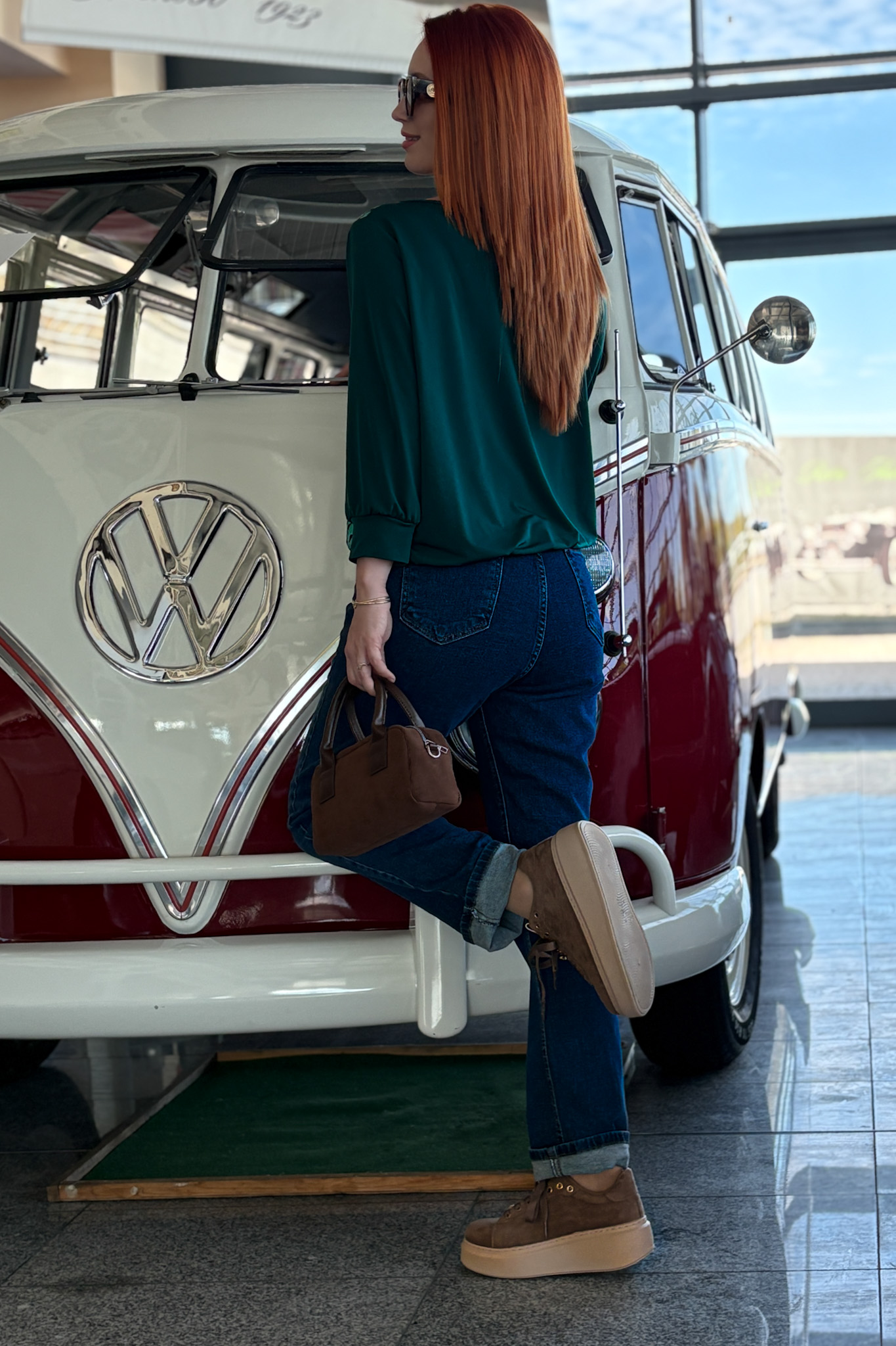 Блуза в зелено с принт - Image 8