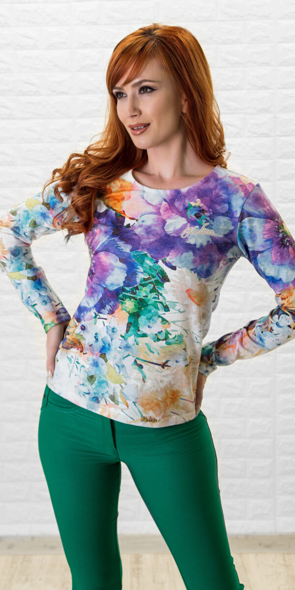 Дамска блуза с контрастни цветове