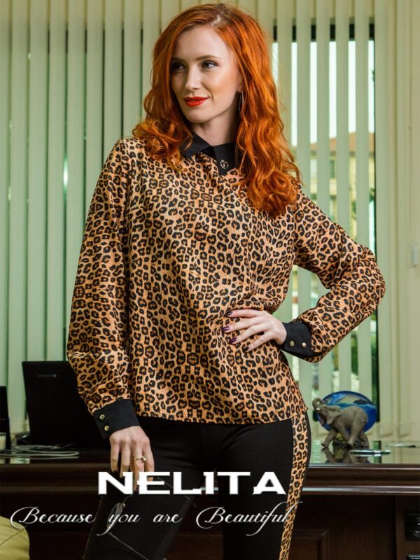 Елегантна риза NELITA с принт леопард 2196/915