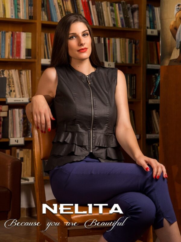 Елегантен елек NELITA от промазка в черно 2139/953