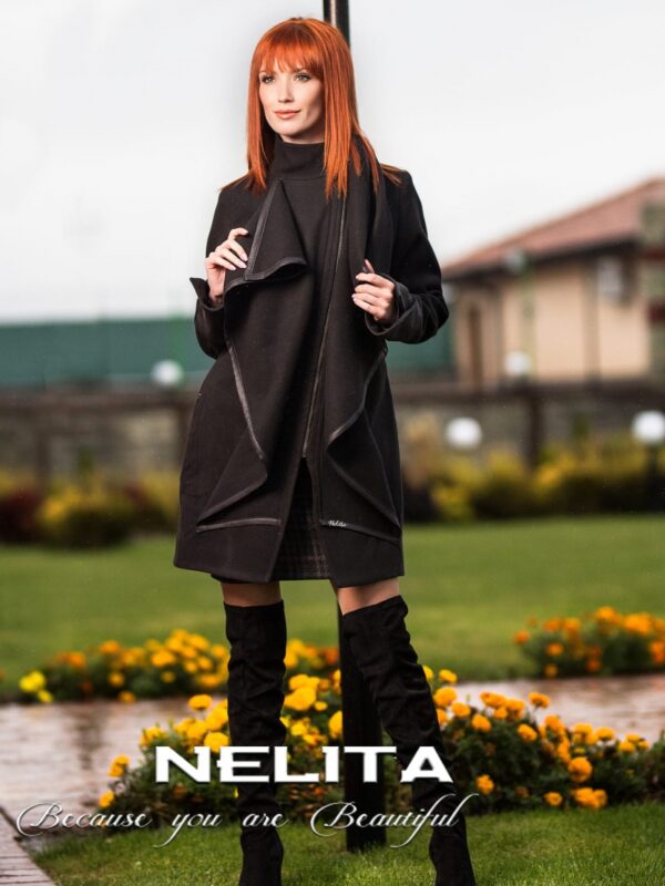 Елегантно палто NELITA от кашмир с шал 1938/888