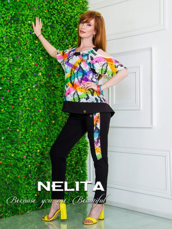 Спортно-елегантен комплект NELITA с дизайнерски принт