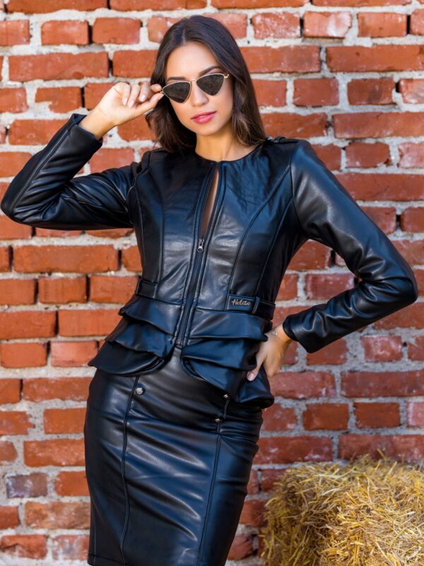 Кожено сако NELITA с харбали 2857/743