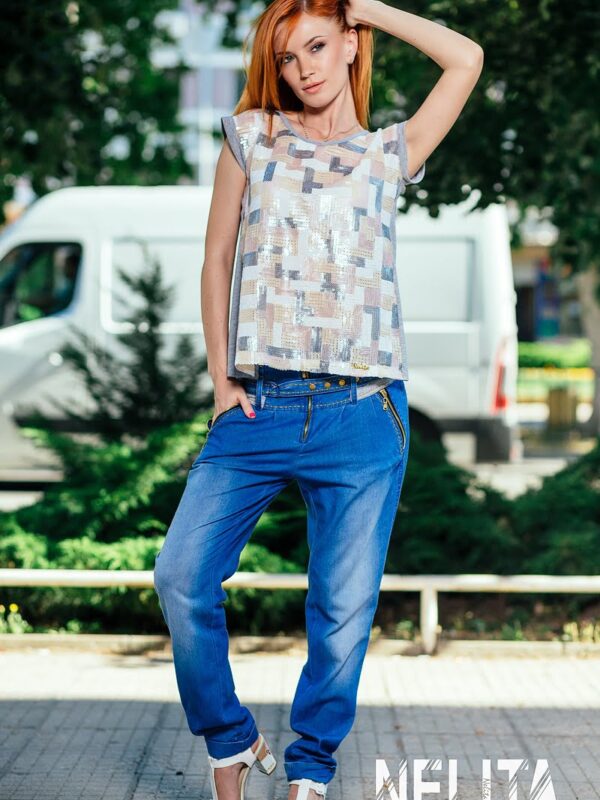 Панталон от деним с висока талия 948/248