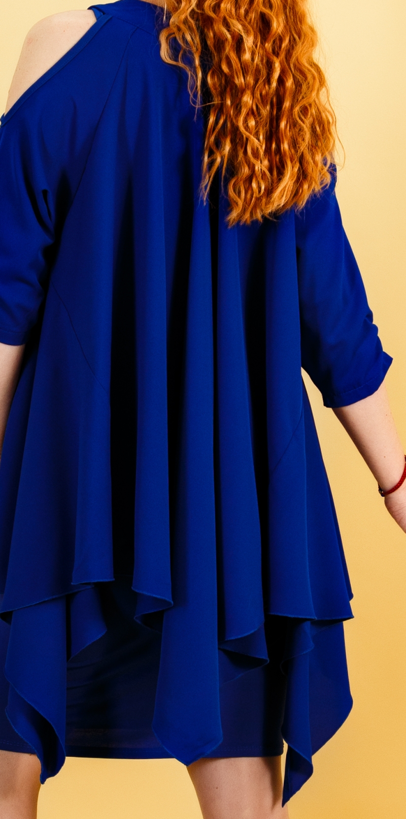 Елегантна асиметрична рокля NELITA от две части със шифон - Image 3