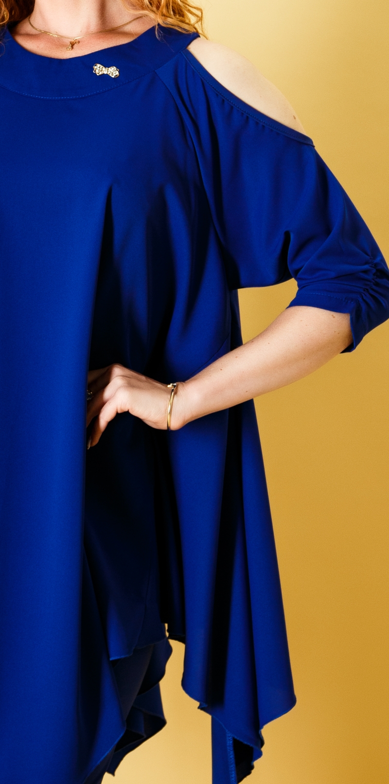 Елегантна асиметрична рокля NELITA от две части със шифон - Image 4