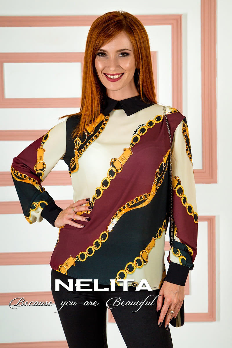 Елегантна риза NELITA с дизайнерски принт - Image 2