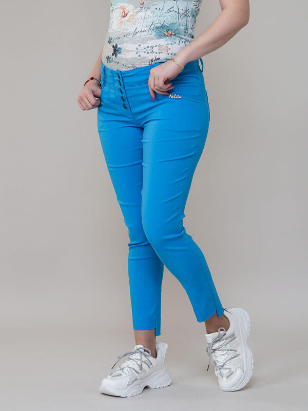 Дамски еластичен панталон с джобове