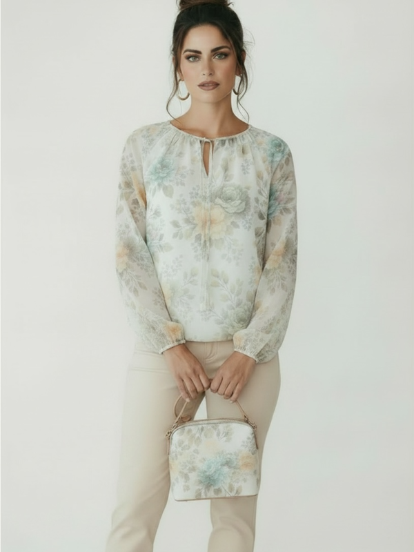 Блуза от шифон с флорален принт