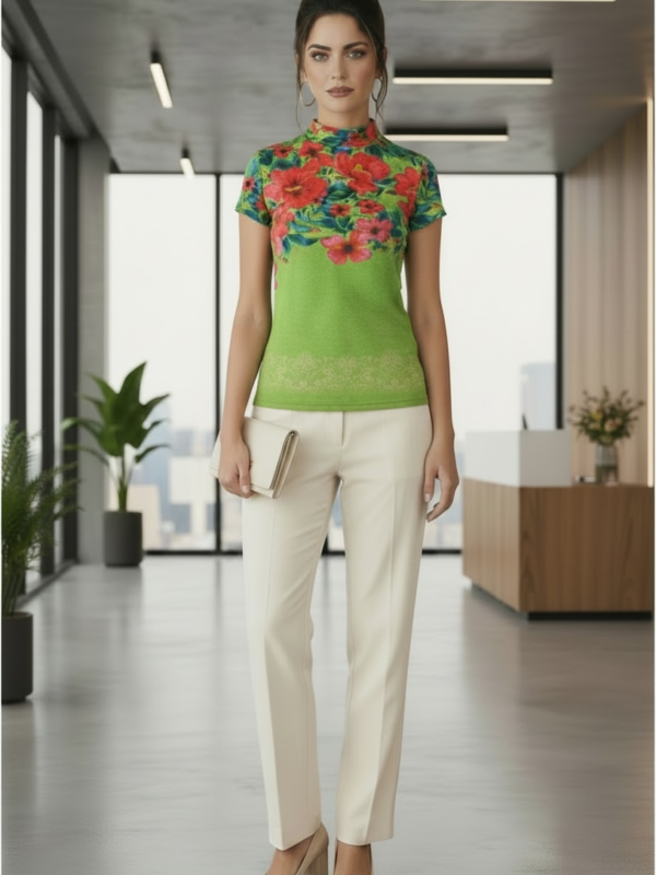 Елегантна блуза с флорален принт