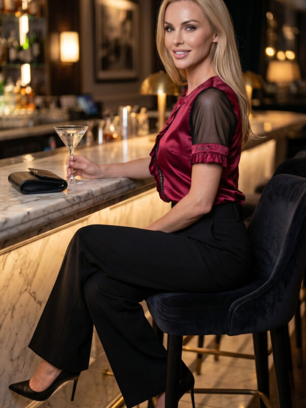 Елегантна луксозна блуза с тюл